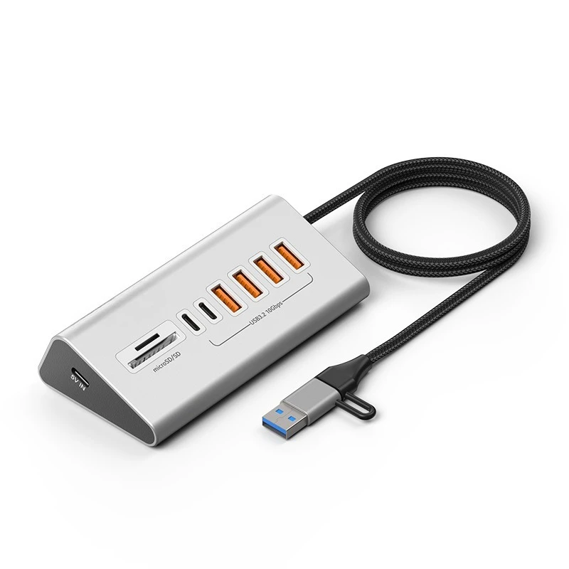 

Док-станция с двумя портами Type-C, USB 3.2, разветвитель 10 Гбит/с, хаб с поддержкой карт SD/TF, многоинтерфейсный хаб