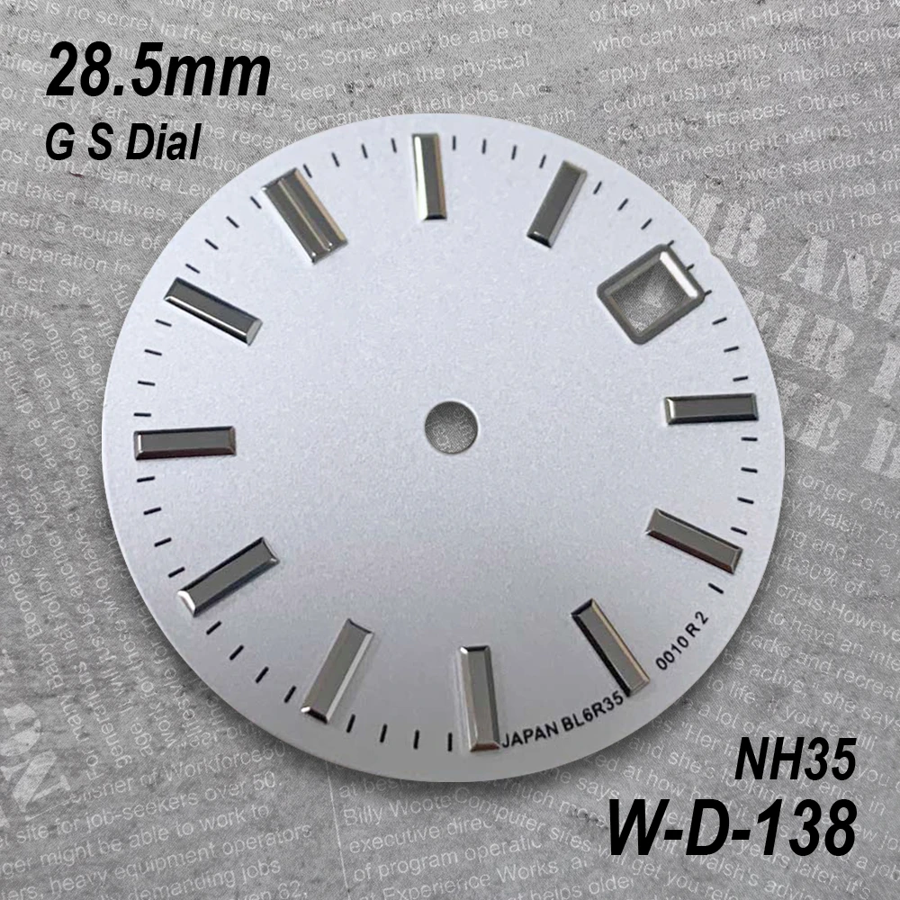 28.5mm Sunburst G S Dial Fit NH35/NH36 Automatic Movement High-Quality Solid Nail Diving Watch Modification Accessories