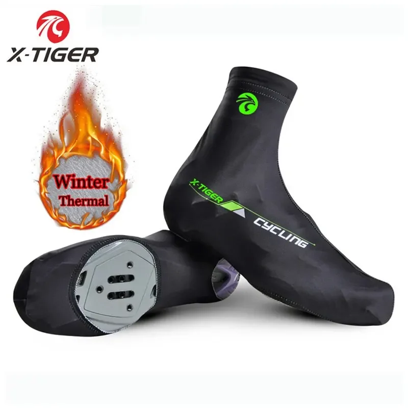 X-TIGER Cycling Shoe Cover Winter Thermal Fleece MTB Bicycle Overshoes Women Men Road Racing Bike Shoes Cover