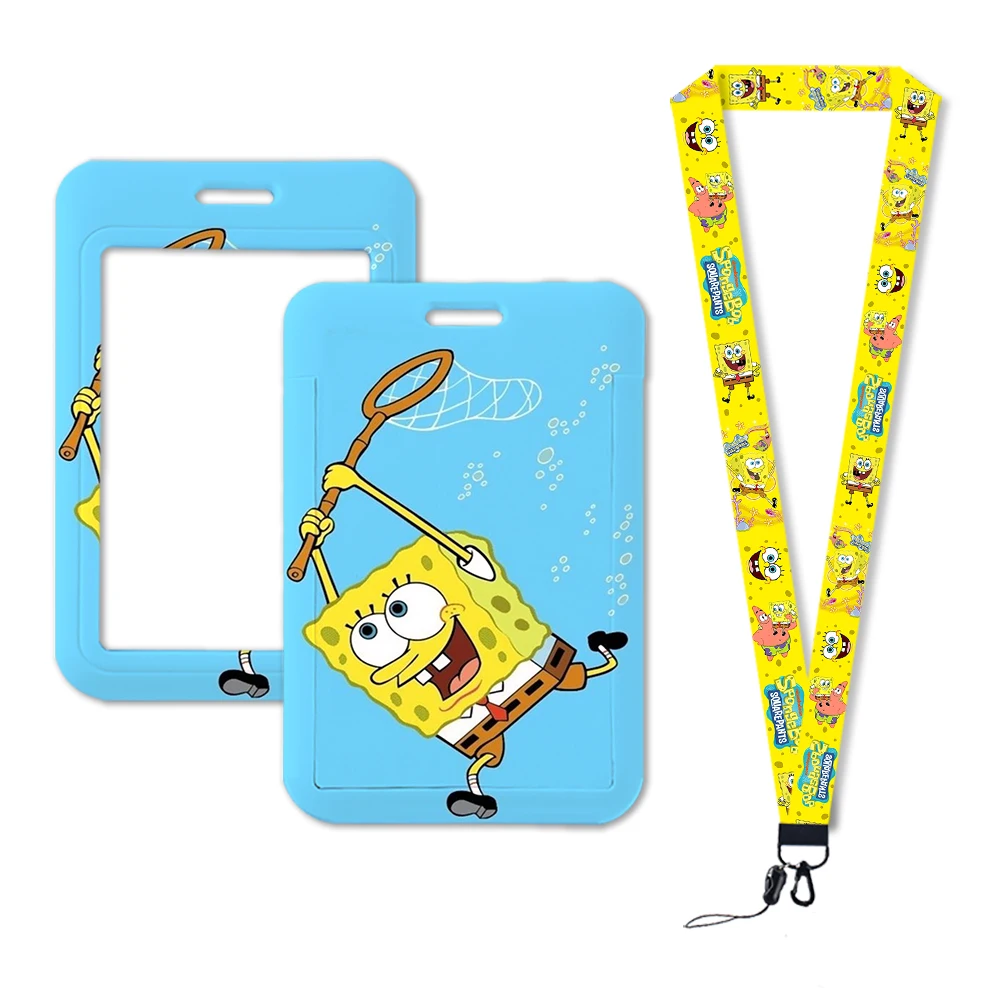 

Wholesale SpongeBob Lanyard For Keys Chain Credit Card Cover Pass Mobile Phone Charm Straps ID Badge Holder Key Accessories