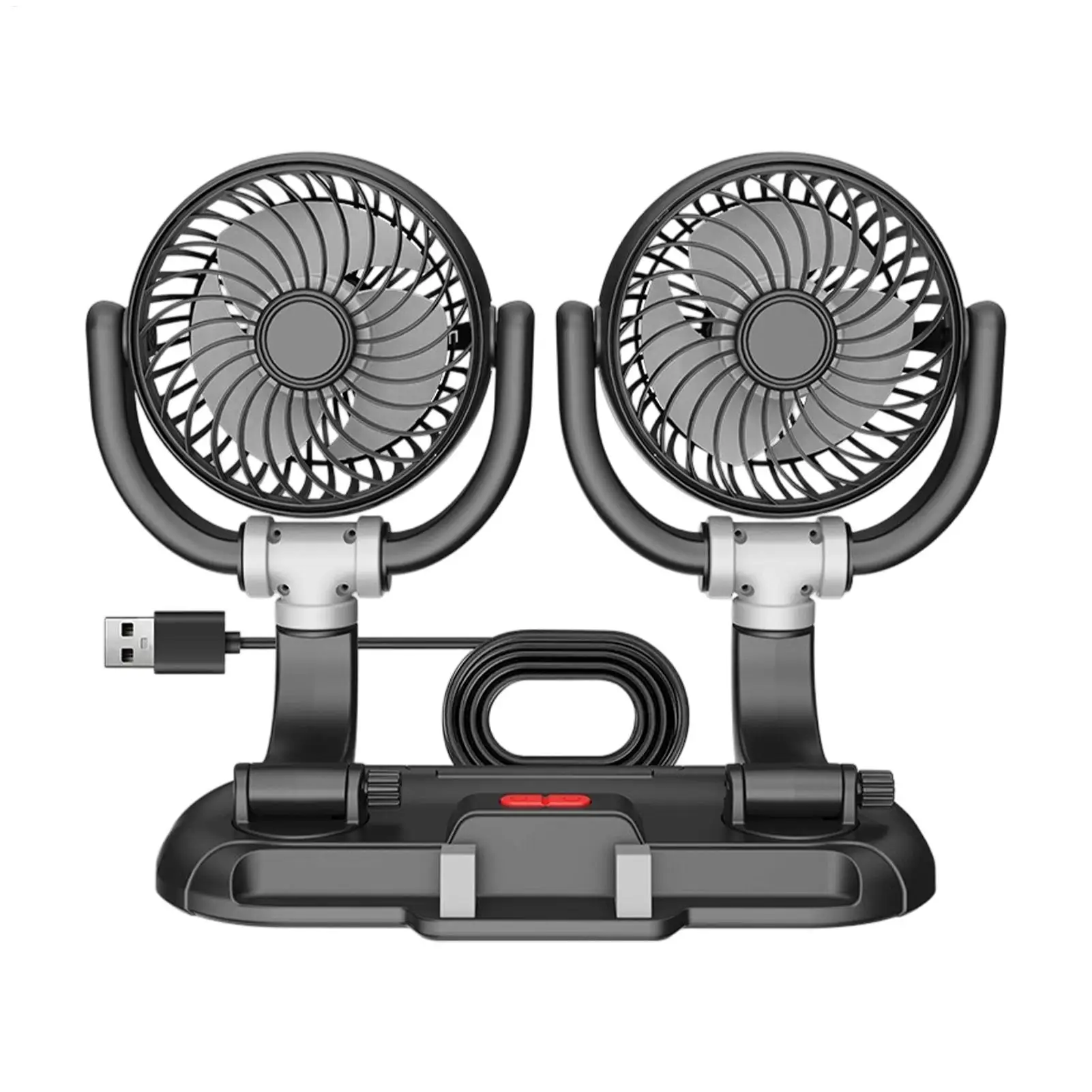 Portable Fan For Car Rotatable 3-Speed Quiet Powerful Strong Airflow Desk Fan For Automobile Outdoors Vehicle Travel Road Trip