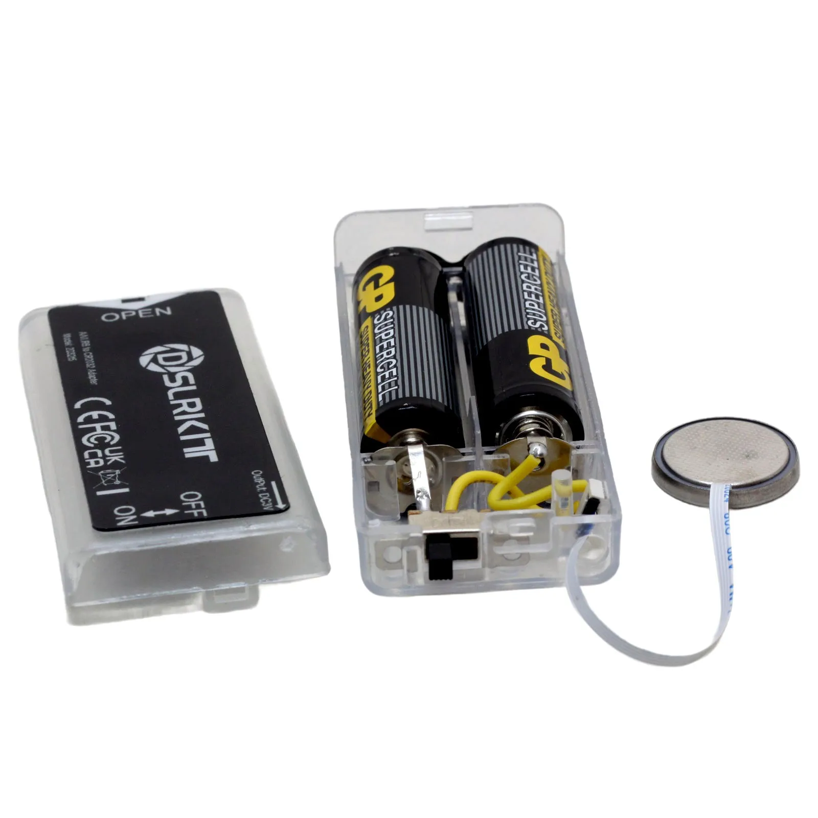 Adapter/Przejściówka baterii zastępczej AA/LR6 na CR2032 z przełącznikiem ON/OFF i cienkim kablem FFC — zdjęcie produktu 3