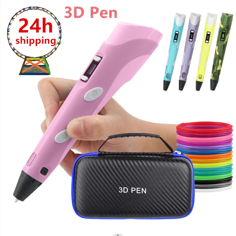 2023 Handwork 3D Pen 3d Printing Pen DIY Drawing Pens PLA Filament Birthday Christmas Gift For Kids Children with Power Adapter