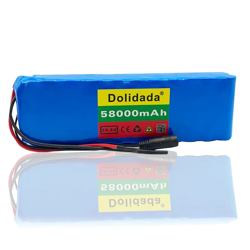 24V 58000mAh 7S3P 18650 Battery Pack Lithium Battery Electric Bicycle Moped Scooter Lithium Ion Rechargeable Batteries Charger