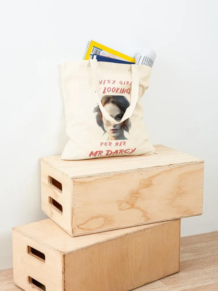 كيرا نايتلي السيد دارسي اقتباس حمل حقيبة الإناث حقيبة أكياس البيئية حقيبة تسوق شعار حمل قماش