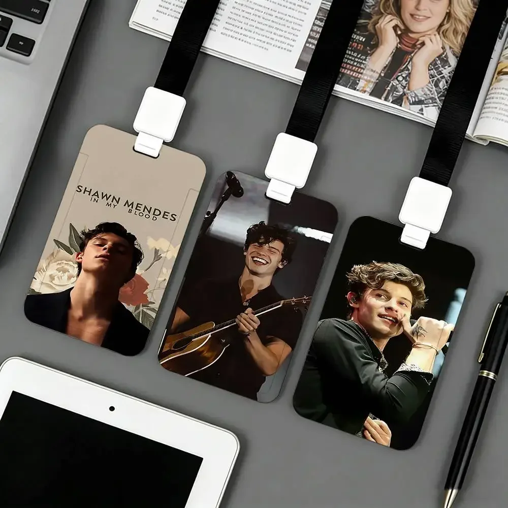 Shawns-Mendes-Singer Lanyard Style ID Holder Access Card Sleeve Keychain Work Badge Clip Neck Lanyard For Office
