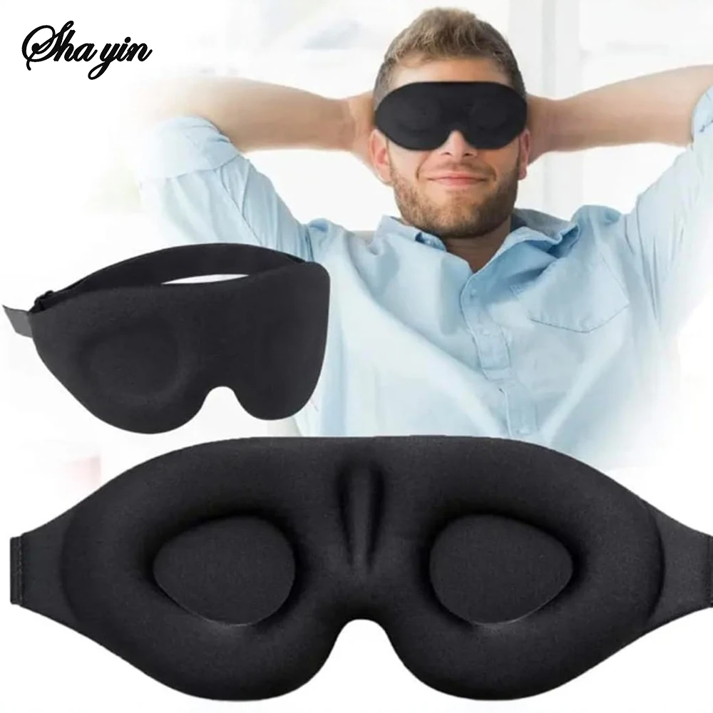 Masque pour les yeux 3D réglable, adapté aux hommes et aux femmes, sans pression sur les yeux, respirant et bloquant la lumière, noir