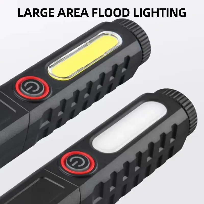 LED Flashlight Magnetic Design Camping Light Emergency Lights Pocket Flashlights Type-C Fishing Running Lights