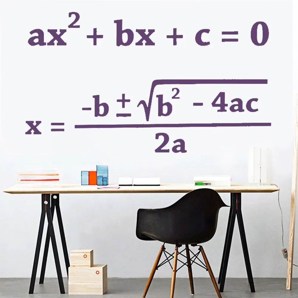 Quadratic Formula Math Vinyl Wall Stickers for Teacher Education Students Classroom School Living Wallpaper Decals Decor DW10227