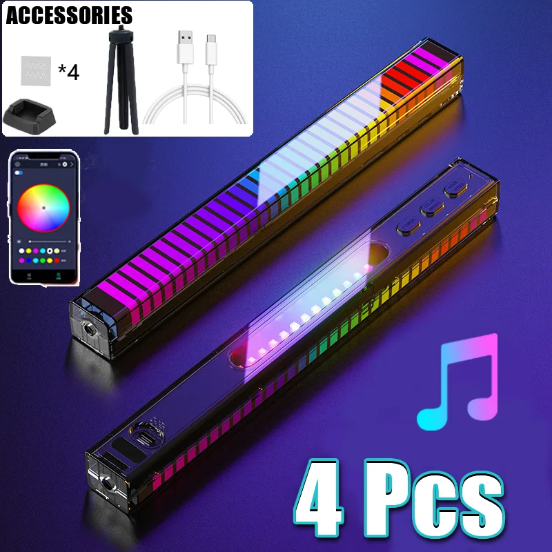 LED Rhythm Ambient Light Sound Control Light Smart APP Control Music Rhythm Ambient Light Desktop Decoration Creative Colorful