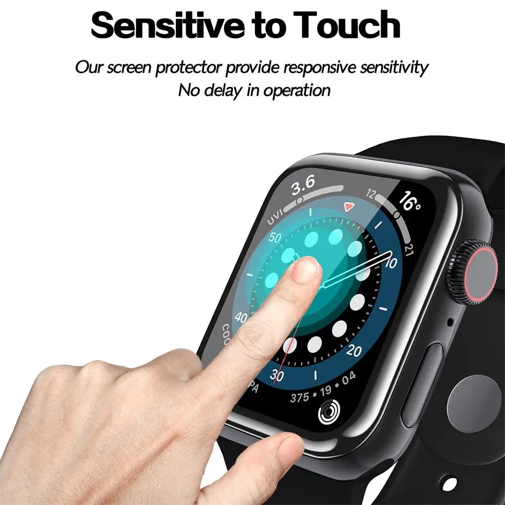 Protector de pantalla para Apple Watch serie 10, 46mm, 42mm, accesorios de vidrio suave 9D HD, película completa iWatch 10, 46mm, 42mm