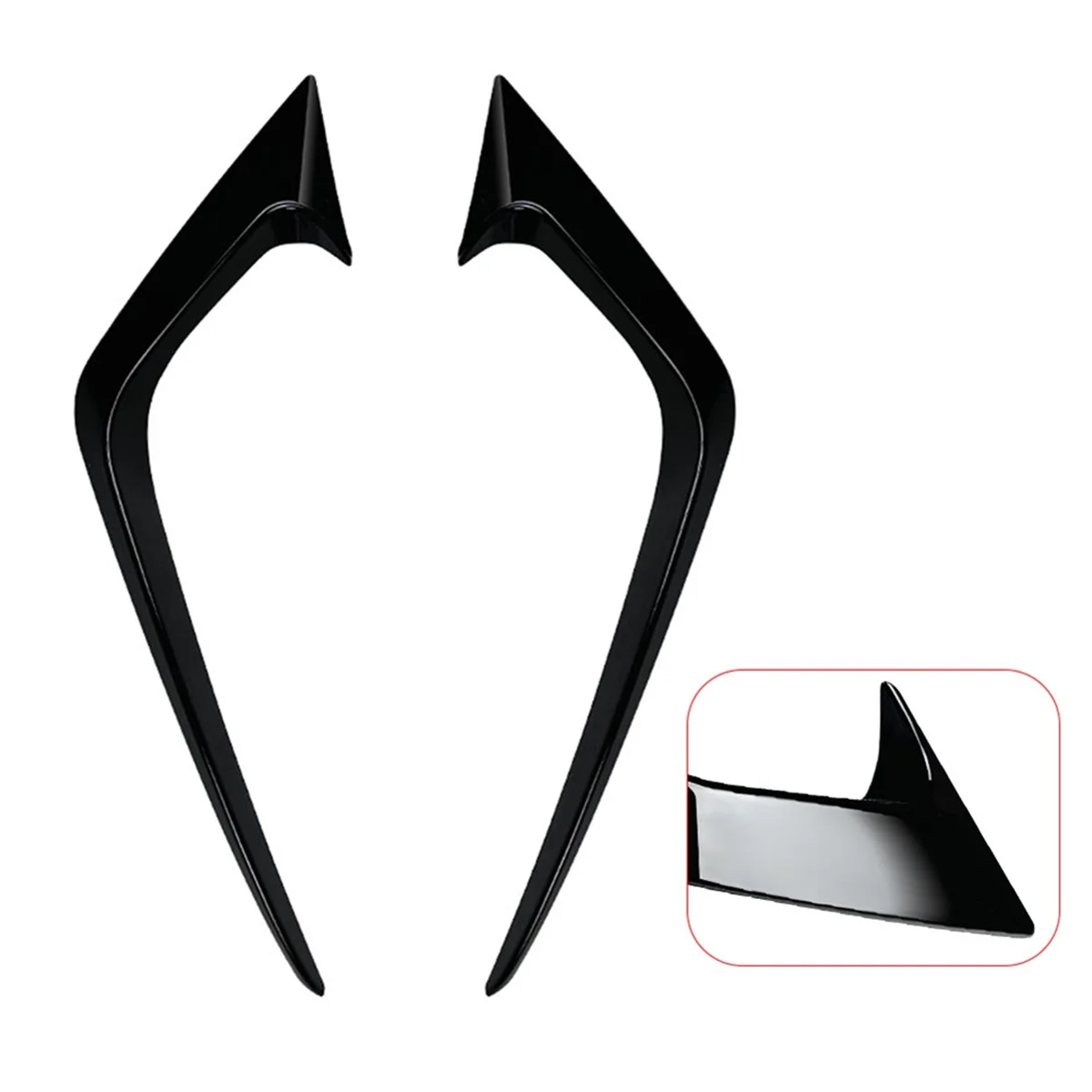 Front Bumper Wind Knife Decoration Fog Lamp Cover Strips Trim for Fiesta MK7 MK7.5 2012-2017 Black