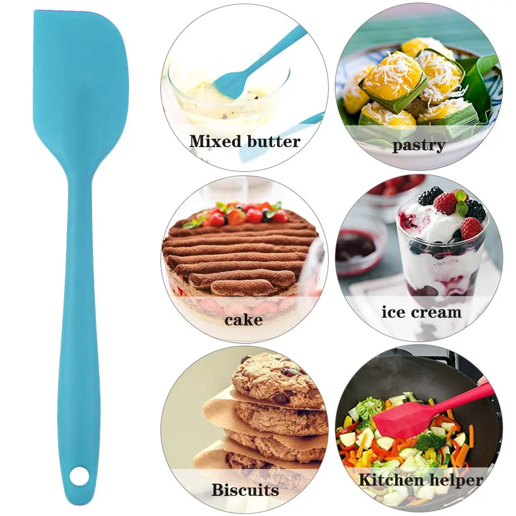 Multicolor Kitchen Baking Tools Silicone Spatula Spoon For Ice Cream Mixer Butter Cake Pastry Scraper Cookie Spatulas