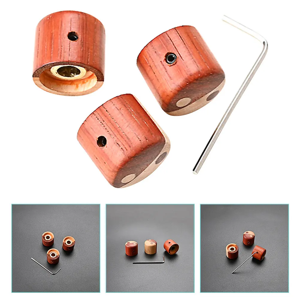 3Pcs Electric Guitar Volume Knob Wood Replacement Control Cap for Bass Amplifier Effectors Useful Instrument Accessories