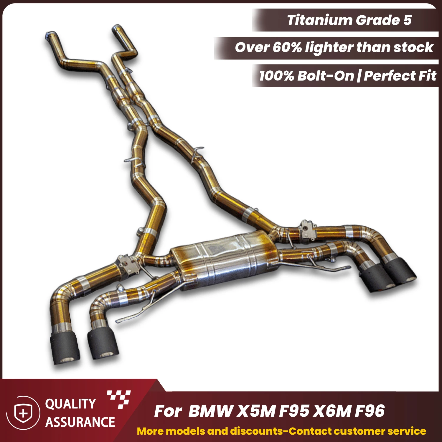 

ECCF Valvetronic Titanium Catback Exhaust For BMW X5M X6M F95 F96 Aggressive Exhaust Sound Performance Upgrade Easy Installation