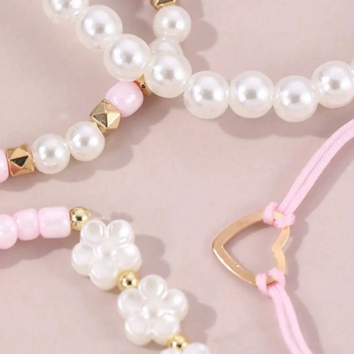 طقم سوار للأطفال ، حبات أرز مقلدة ، مطرز بالحب ، طراز لطيف حلو ، أرز ملون ، 4 * *