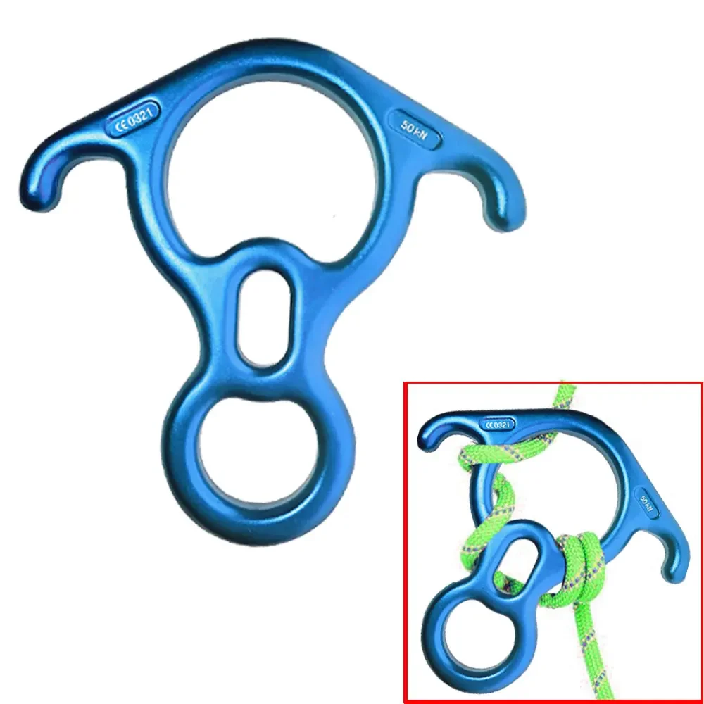 

50KN Rock Climbing Descender OX Horn 8 Descend Ring Downhill Eight Ring with Bent-ear Rappelling Gear Belay Device Equipment