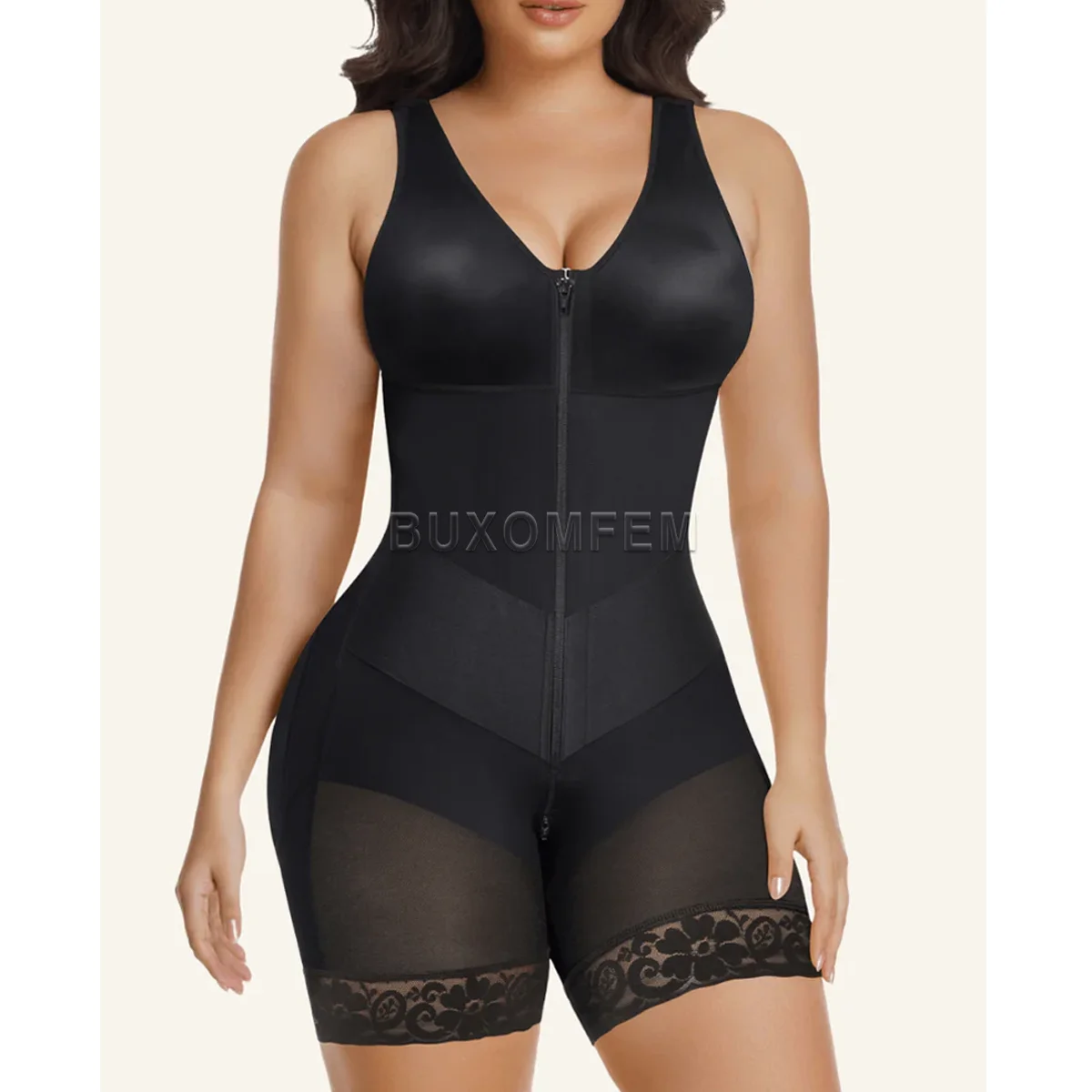 

Women's Modeling Push Up Tummy Control Shaper Compressed Abdomen Control Shapewear Front-Zippered Fajas Colombianas Bodysuits