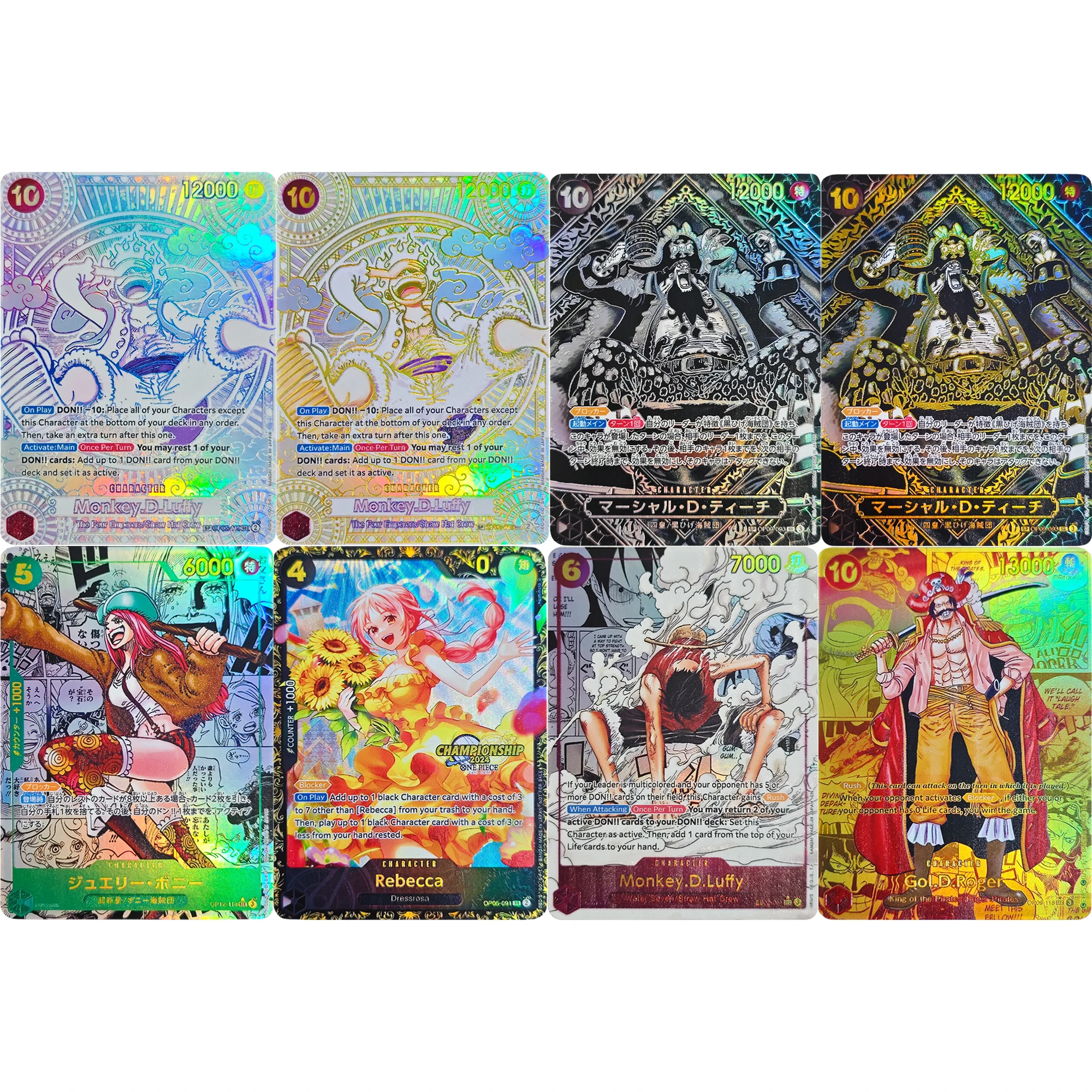 

ONE PIECE Nika Luffy Roger Teach OPCG English Version Rare Flash Card Diy Self Made Classic Anime Collection Card Gift Toy