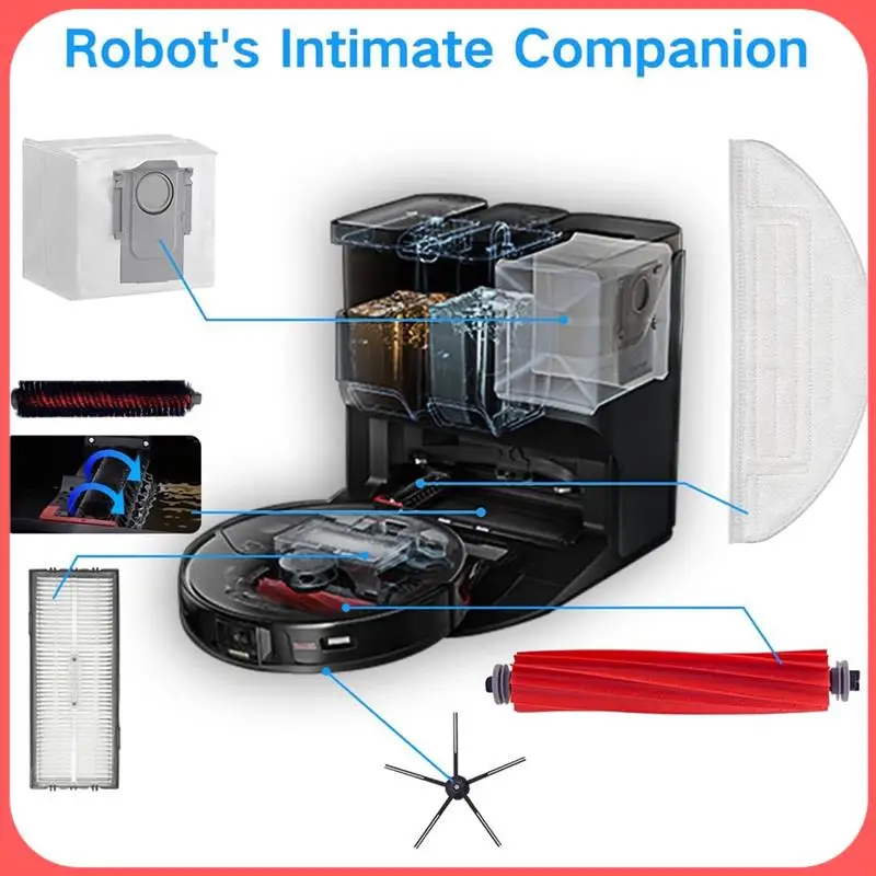 

AA89-For Roborock S7 Maxv Ultra/S7 Pro Ultra / G10S/ G10S PRO Robot Main Side Brush Filter Mop Dust Bag Replacement Parts