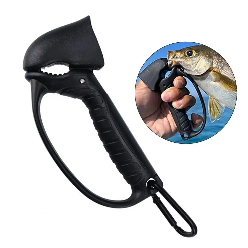 Fish Lip Gripper With Carabiner Anti-slip Handle Fish Mouth Grabber Fish Control Clamp Pliers Catcher Tong Fishing Accessories