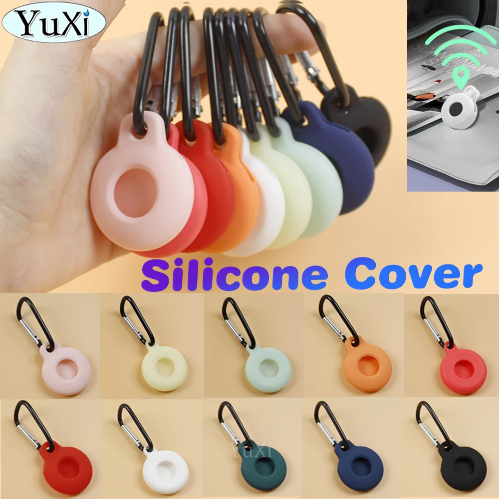 1pc Keychain for Airtags Case Protective Cover  Shell Tracker Accessories Liquid Silicone Anti-scratch Air Tag Key Ring Holder