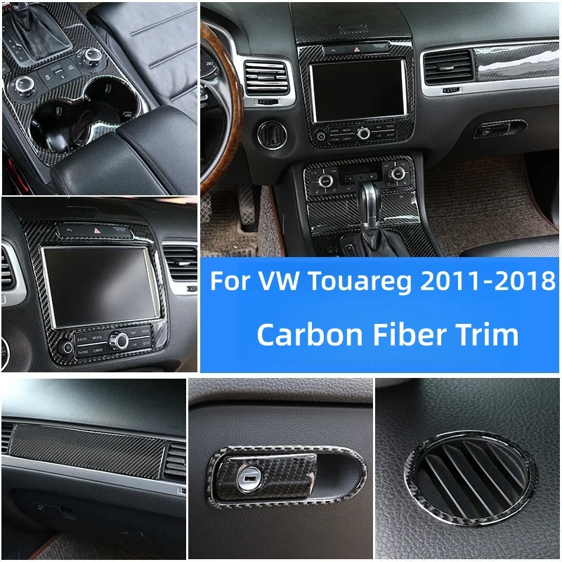 

Для VW Volkswagen Touareg 2011-2018 аксессуары из углеродного волокна, внутренняя панель передач, накладка на центральную консоль, наклейка, украшение автомобиля