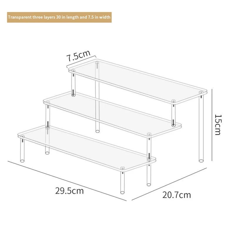 Акриловая подставка для духов, стеллаж для хранения, прозрачная акриловая полка, подставка для стеллажей для пищевых продуктов