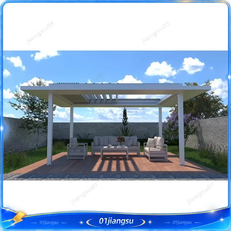 3x3 Electric Aluminum Alloy Gazebo Waterproof Windproof Sun Protection Outdoor Smart Canopy Anti-corrosion Soundproof Tent