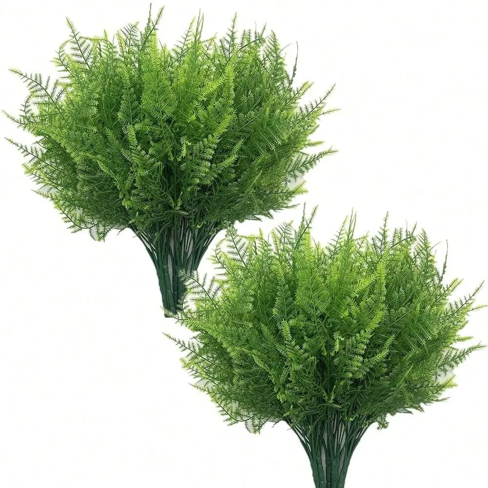 

Plants, Plastic Grass Fern Shrubs Leaves Fake Bushes Outdoor Indoor Greenery Home Garden Decor UV Resistant Planting Filler Tab