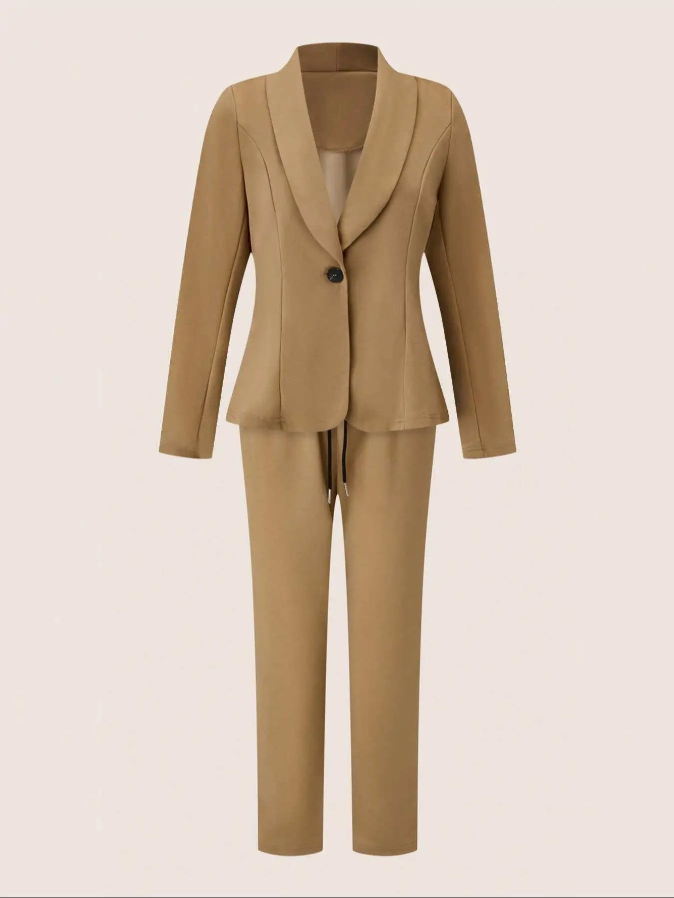 

Women's Fashion Blazer Set, Long Sleeve Jacket & Pants Suit, Casual Business Style, Perfect for Work & Daily Wear