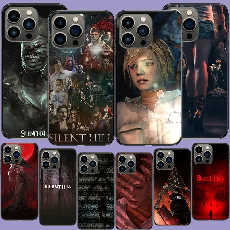 Games S-Silent Hill Phone Case For Apple Iphone 16 13 Pro Max Coque 15 14 Plus Clear 12 Mini 11 Pro Cover Cute Fundas Silicone S