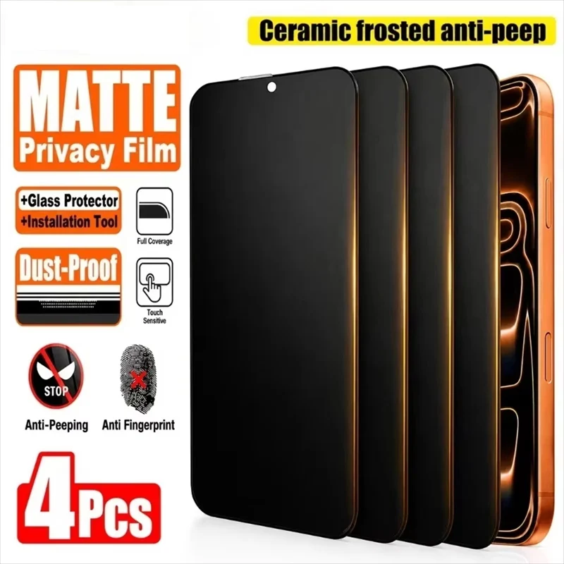 Full Cover Matte Privacy Screen Protector For iPhone 18 11 12 13 14 15 16 17 Pro Max Air 7 8 Plus XR X XS SE Soft Ceramic Film