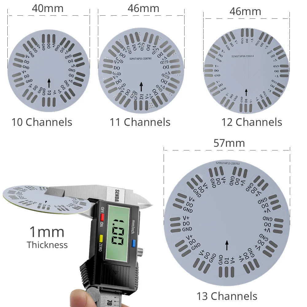 LED Firework Lights Round Module 10/12/13 Channels For WS2812B WS2811 SK6812 3Pin 5050 RGB Individually Addressable Pixel Strip