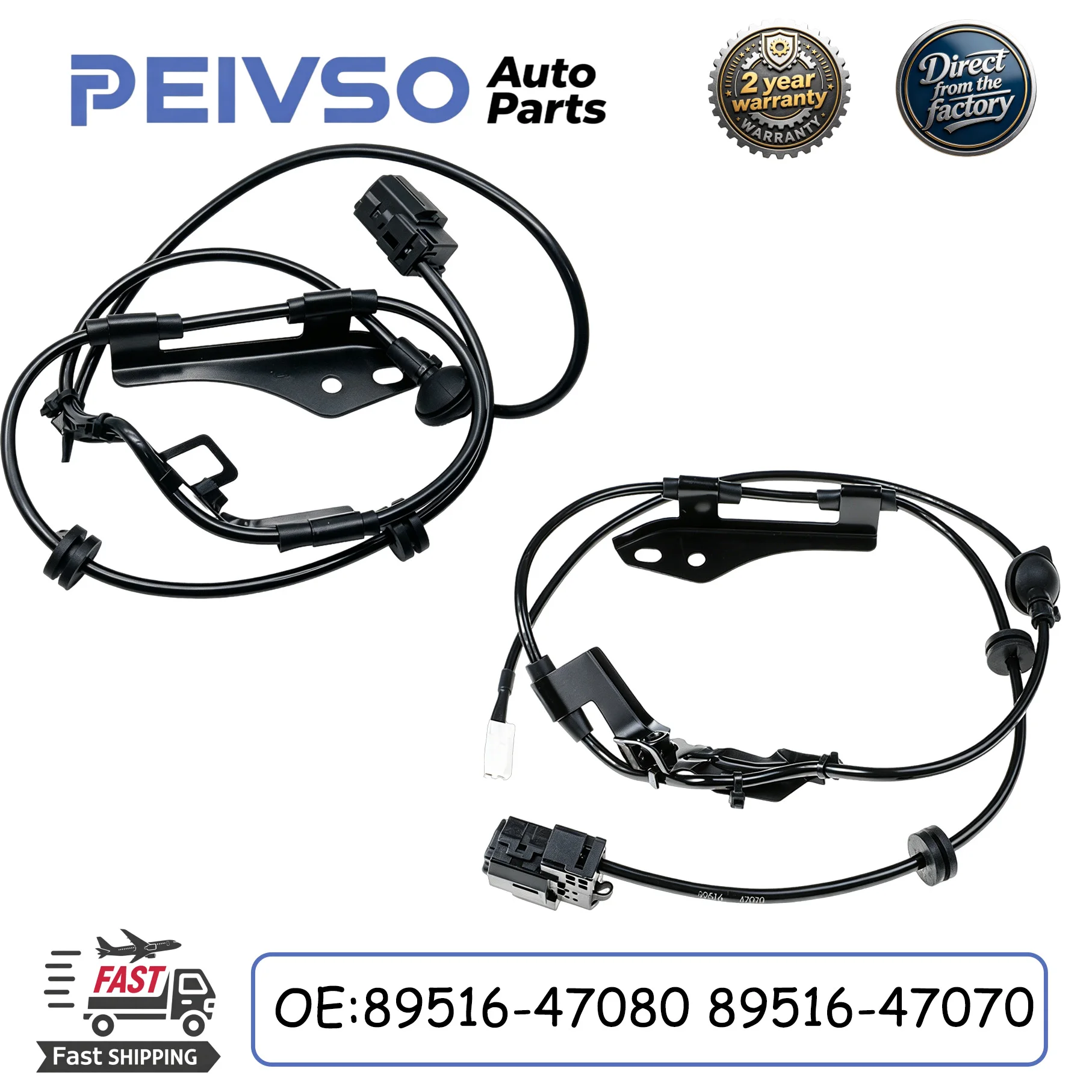 

PEIVSO 89516-47080 89516-47070 Rear LH/RH ABS Wheel Speed Sensor For Toyota PRIUS 2009-2015 RL RR 8951647080 8951647070