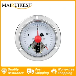 MAIRUIKESI Electric Contact Pressure Gauges 100mm 1.6% ,-1...0...600bar, Axial Installation, For Air, Gas, Water And Fuel Liquid