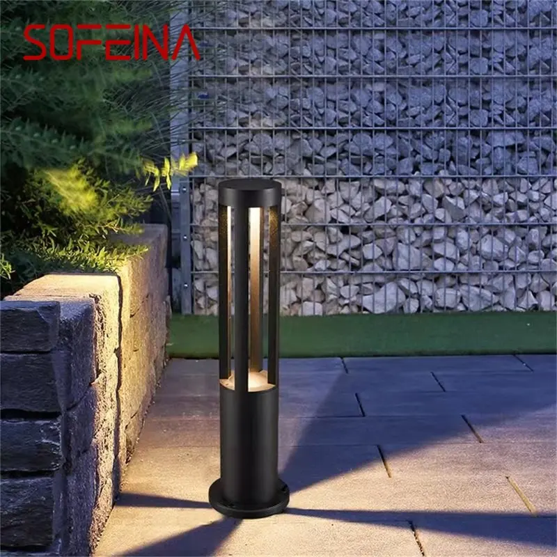 

SOFEINA Black Outdoor Lawn Lamp Contemporary Light LED Waterproof for Home Villa Path Garden