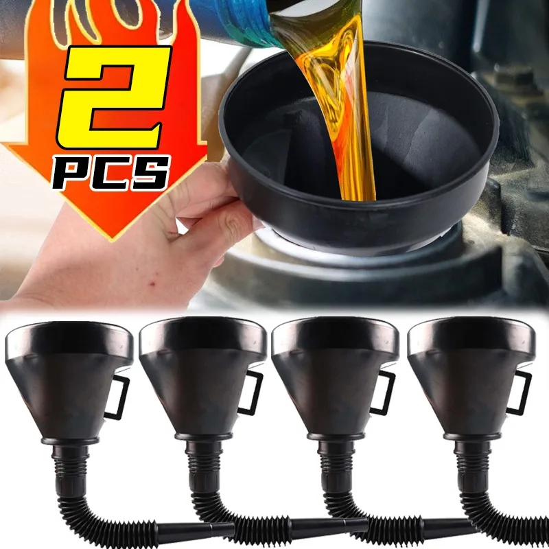 

1/2pcs Car Refueling Funnel With Filter Detachable Hose Long Stem Engine Oil Fluid Filling Tool Motorcycle Accessories Gadgets