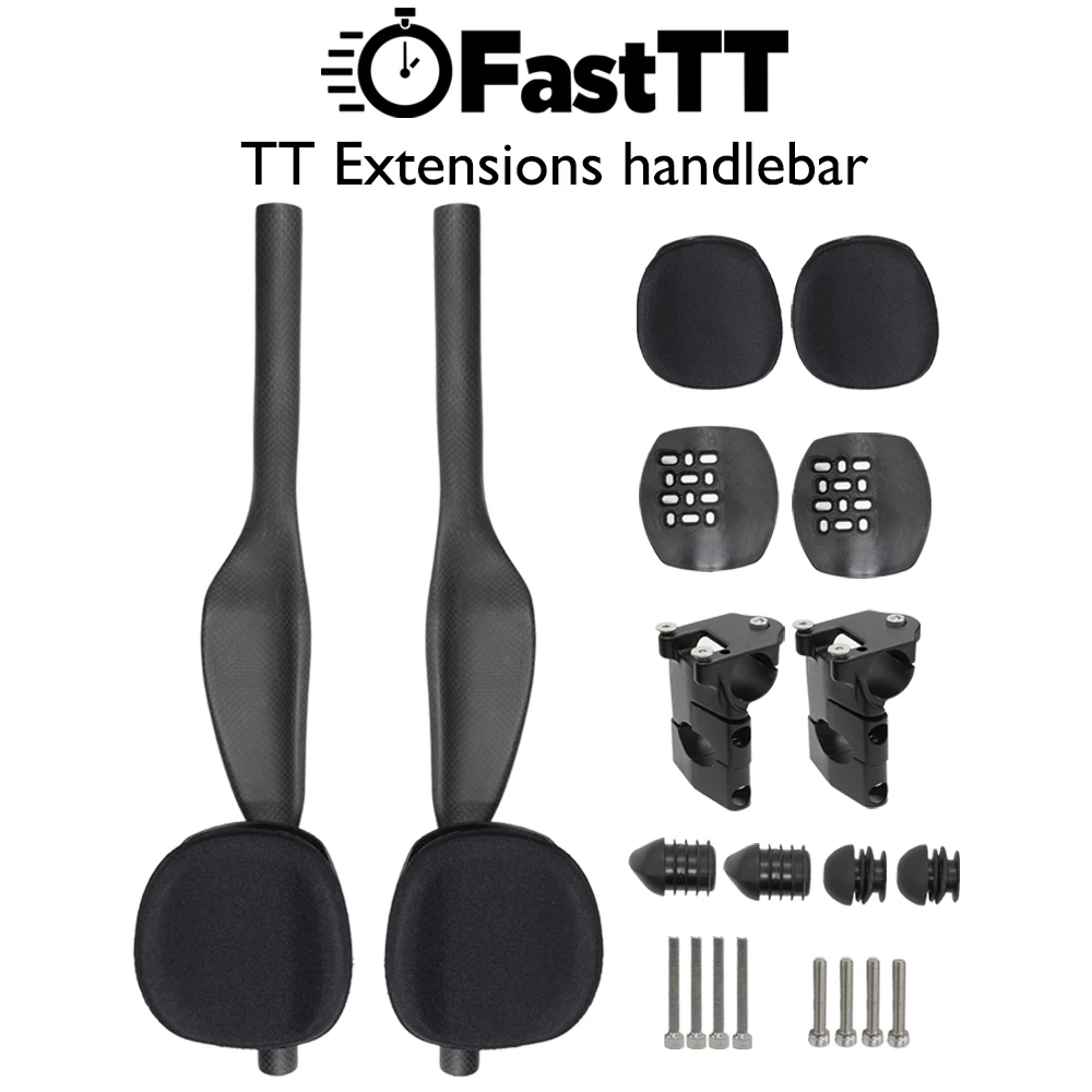 

FastTT road bike triathlon time trial, 3K full carbon fiber TT handlebar, aerobar handlebar, suitable for road bikes, matte, 35°