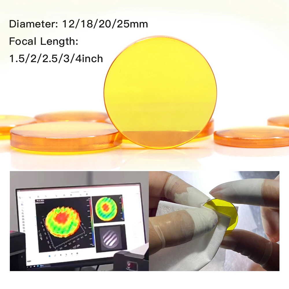 FireRay Focus Lens USA CVD ZnSe Dia 12 15 18 19.05 20 FL 38.1 50.8 63.5 76.2 101.6 127mm for CO2 Laser Engraving Cutting Machine