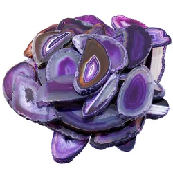 5pcs Purple Natural Agate Onyx Slices Top Drilled Irregular Shape Colourful Pendant For DIY Jewelry Home Decoration Accessories