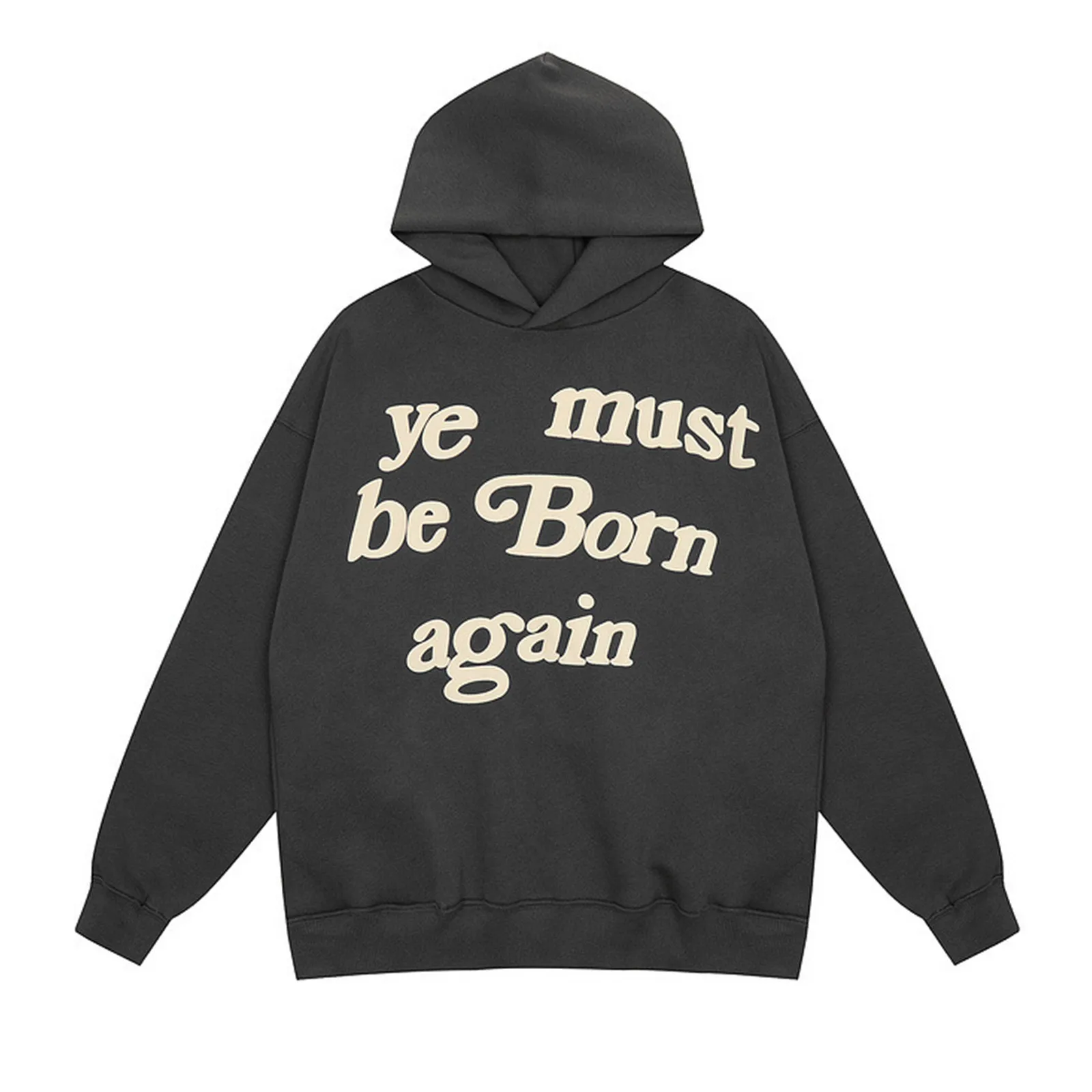 Autumn Large Size Women Clothing Vintage Graphic Y2k Print Hooded Sweatshirt Ye Must Be Born Again Winter Warm Jacket Tracksuit