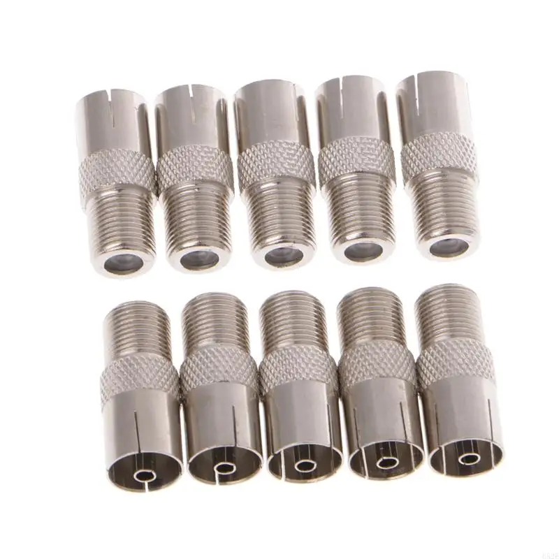 

652E 10 Pcs F Type Female To Female RF Coaxial Adapter Connector