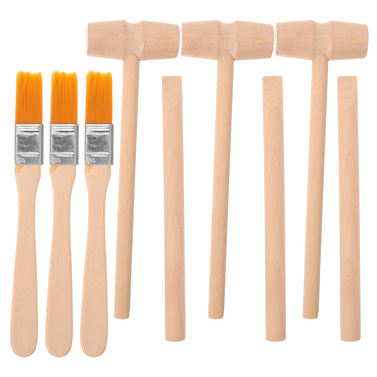 

3 Sets Archaeological Tools Chisel Brush Digging Toy For Kids Gemstone Toys Pretend Wooden Hammer DIY Toddler