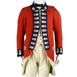 Adult Men's British Soldier Cosplay Costume Red Uniform Civil War Navy Red Officer Outfits Full Set Custom Made