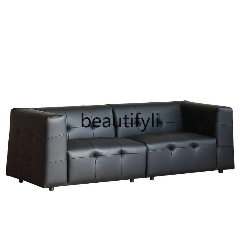 

X188 Italian minimalist leather sofa small apartment living room modern light luxury leather sofa first layer cowhide