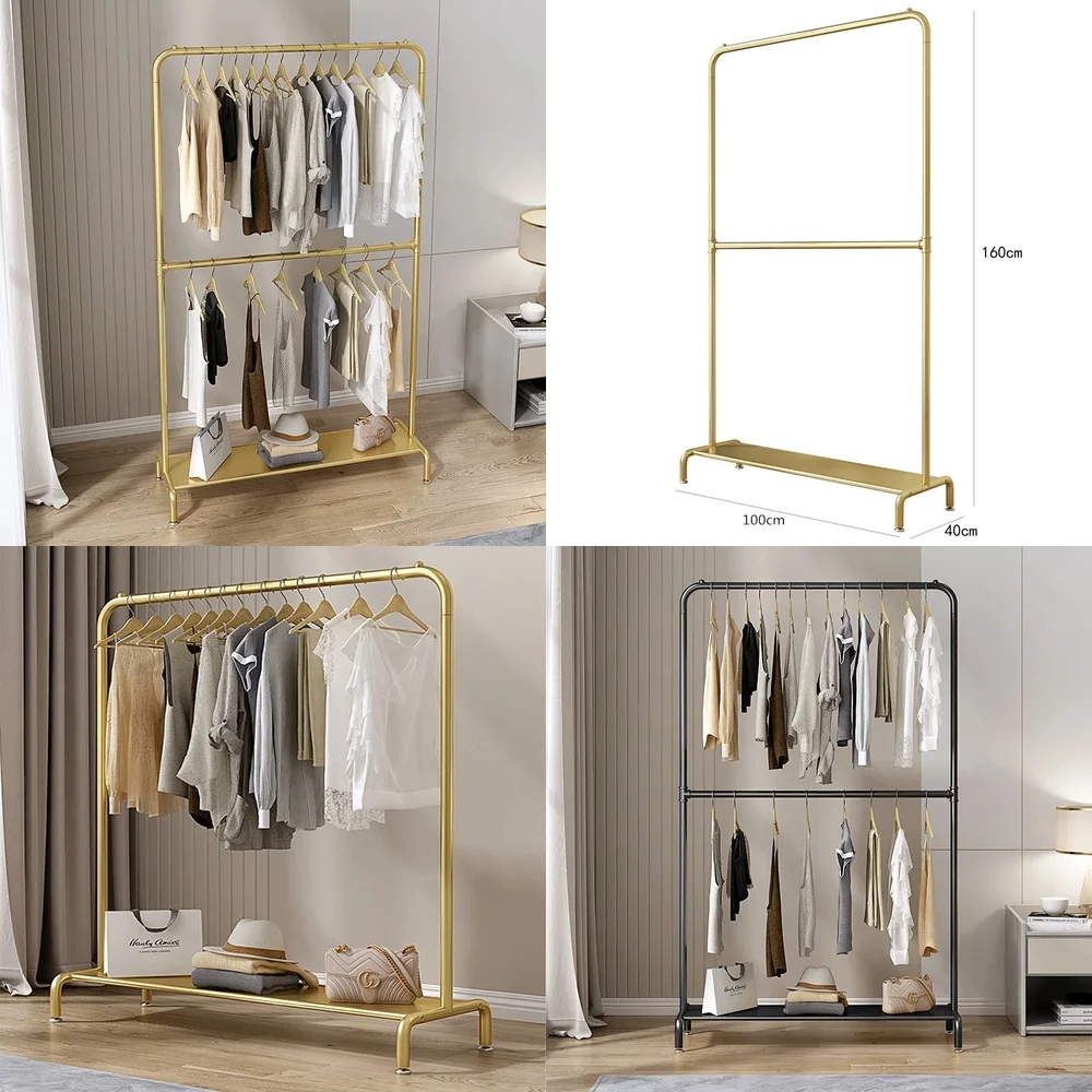 Expositor de Ropa Dorado con Perchero para Tiendas Minoristas, para Zara, H&M, Uniqlo, para Exhibición de Ropa en Tiendas y Boutiques