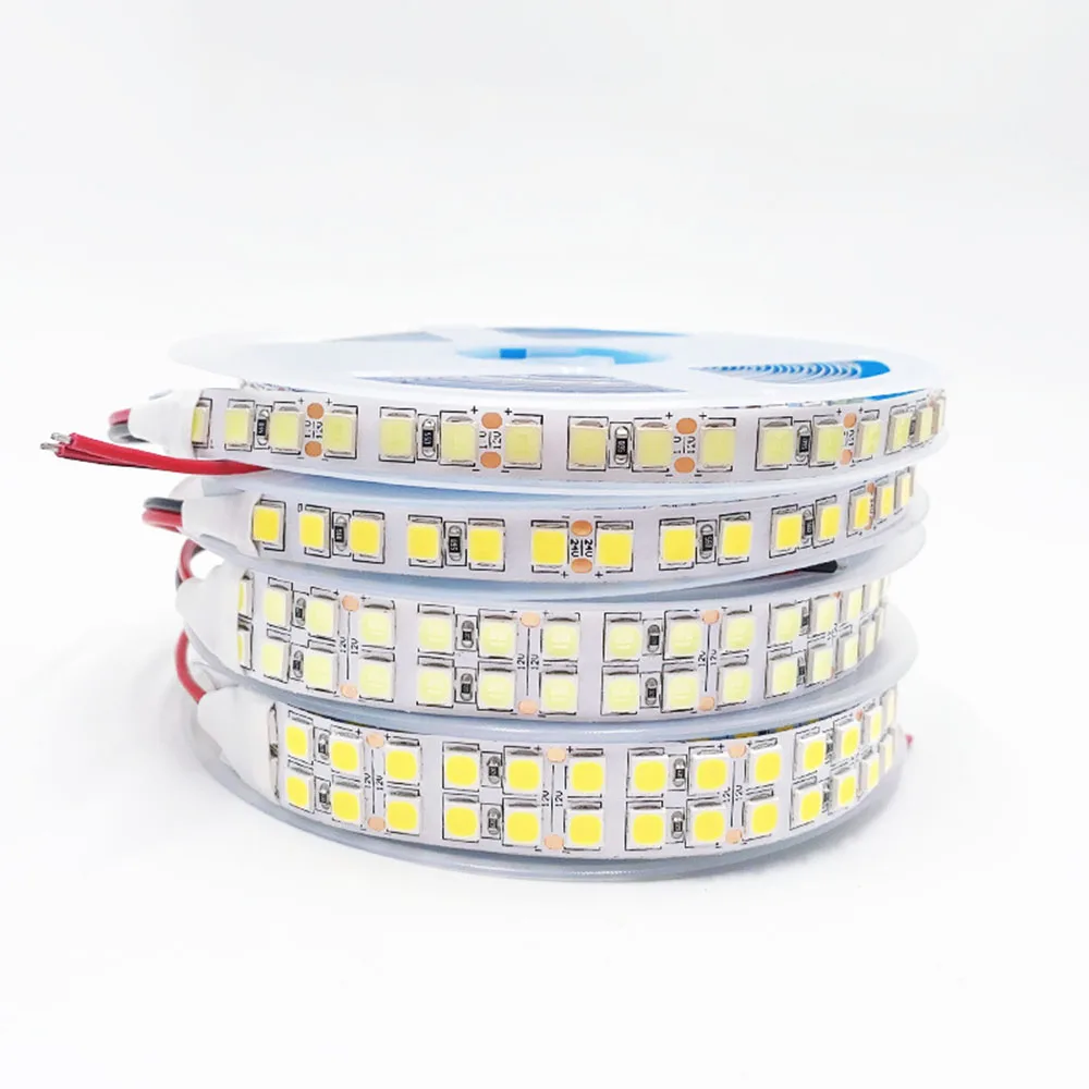 شريط LED فائق السطوع 5054 خزانة خطية صف مزدوج 240 مصباح LED 120 مصباح LED 60 مصباح LED 16.4 قدم 12 فولت أبيض دافئ 3000 كيلو أبيض 6000 كيلو 6500 كيلو 5 متر