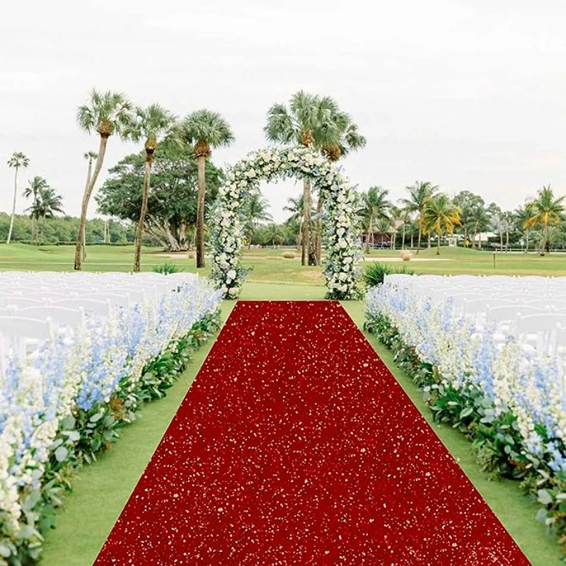 1mm thick shiny red carpet runway for Christmas, Thanksgiving outdoor accessories, wedding party hall (1.2 x 7 meters) image 3