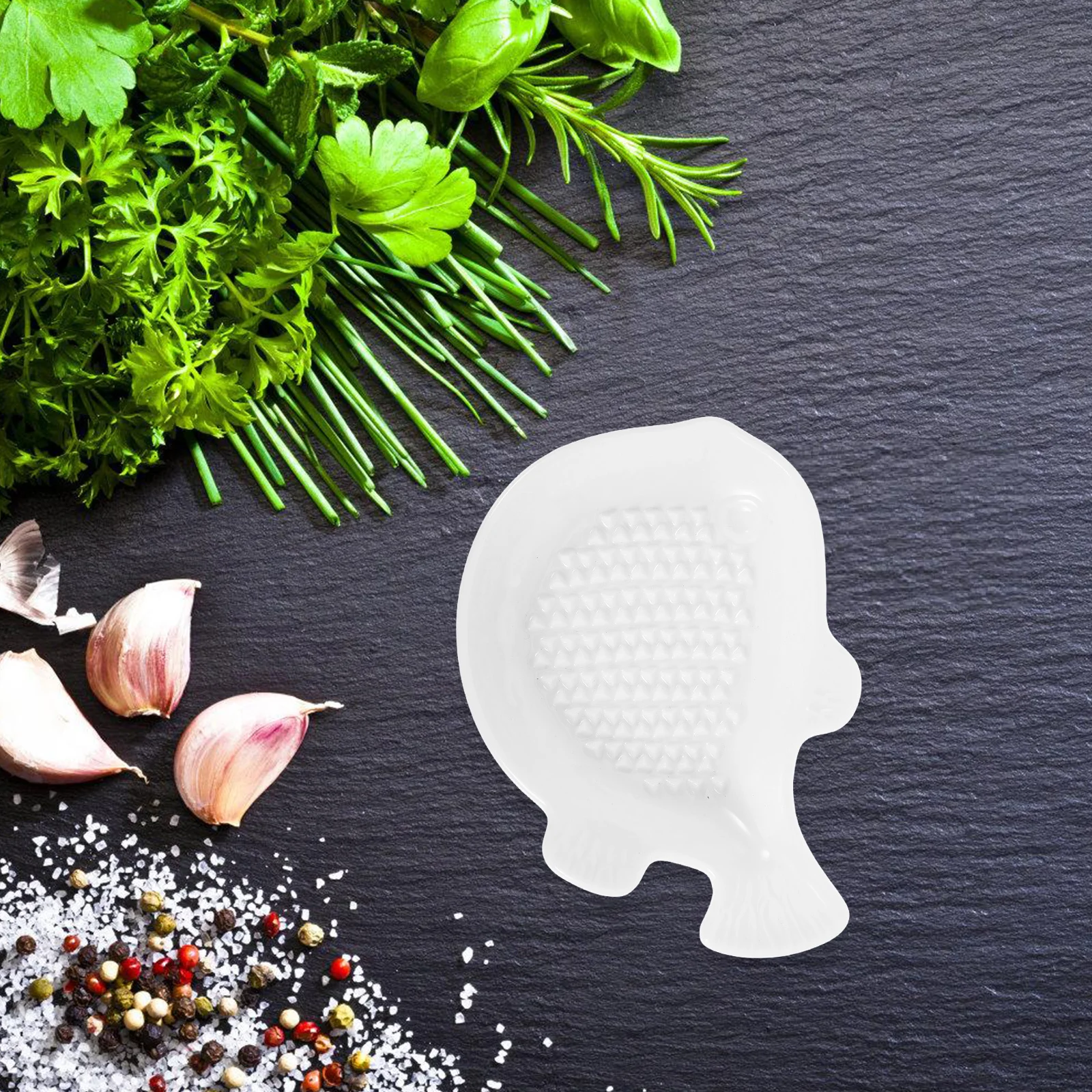 

Ceramic Fish Shaped Grinding Bowl Manual Food Mill Garlic Ginger Mincing Tool Sturdy Easy Efficient Home Use